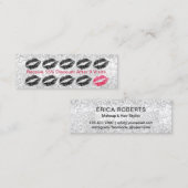 メーキャップアーティストのサロンの黒の唇の銀製のロイヤリティ ロイヤリティカード (正面/裏面)