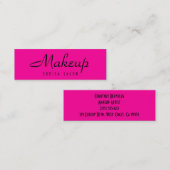 メーキャップアーティストのショッキングピンクの細い名刺 スキニー名刺 (正面/裏面)