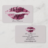 メーキャップアーティストのスタイリストは唇を構成します 名刺 (正面/裏面)