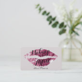 メーキャップアーティストのスタイリストは唇を構成します 名刺 (スタンド正面)