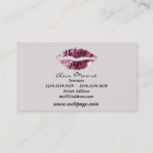 メーキャップアーティストのスタイリストは唇を構成します 名刺 (裏面)