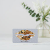 メーキャップアーティストのスタイリストは唇を構成します 名刺 (スタンド正面)