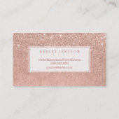 メーキャップアーティストのタイポグラフィののどのばら色の金ゴールドのグリッター 名刺 (裏面)