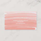 メーキャップアーティストのタイポグラフィのピンクのグラデーションなブラシストローク 名刺 (裏面)