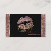 メーキャップアーティストのバラのグリッターのアポイントメント 予約カード (正面)