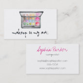 メーキャップアーティストのパレット- "化粧私の芸術"の引用文です 名刺 (正面/裏面)