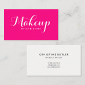 メーキャップアーティストのピンクのミニマリスト 名刺 (正面/裏面)