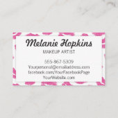 メーキャップアーティストのピンクの口紅は名刺に接吻します 名刺 (裏面)