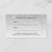 メーキャップアーティストのピンクの唇の銀のグリッターのアポイントメント 予約カード (裏面)