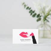 メーキャップアーティストのモダンで赤い唇及び口紅 名刺 (スタンド正面)