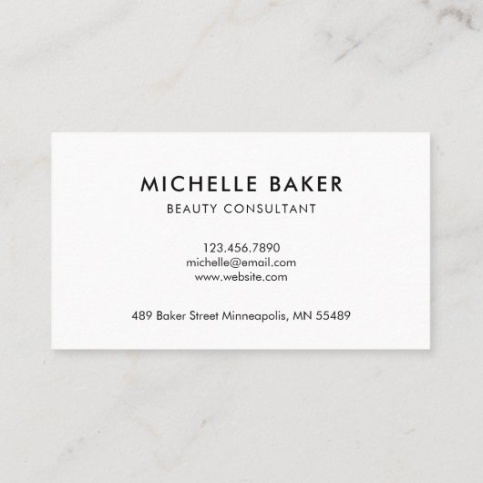 メーキャップアーティストのモダンな濃紺の水彩画 名刺 (裏面)