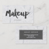 メーキャップアーティストのモダンな灰色のタイポグラフィの大理石 名刺 (正面/裏面)