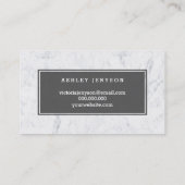 メーキャップアーティストのモダンな灰色のタイポグラフィの大理石 名刺 (裏面)