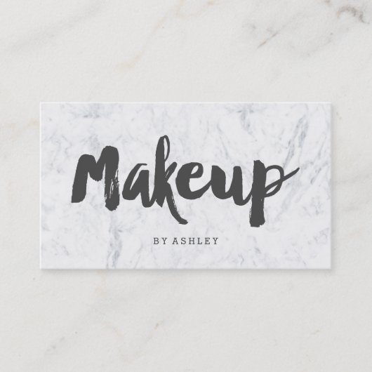 メーキャップアーティストのモダンな灰色のタイポグラフィの大理石 名刺 (正面)