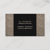 メーキャップアーティストのモダンな蝶金ゴールドのグリッター 名刺 (裏面)