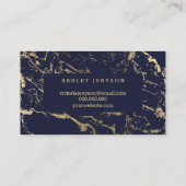 メーキャップアーティストのモダンな金ゴールドのタイポグラフィの大理石海軍 名刺 (裏面)