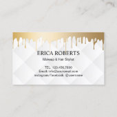 メーキャップアーティストのモダンな金ゴールドの滴りの赤い唇のロイヤリティ ロイヤリティカード (裏面)