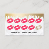 メーキャップアーティストのモダンな金ゴールドの滴りの赤い唇のロイヤリティ ロイヤリティカード (正面)