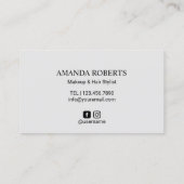 メーキャップアーティストのモダンのばら色の金ゴールドの唇の美容院 名刺 (裏面)