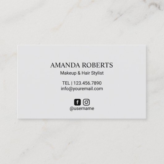 メーキャップアーティストのモダンのばら色の金ゴールドの唇の美容院 名刺 (裏面)