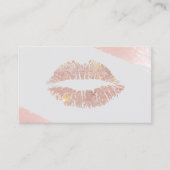 メーキャップアーティストのモダンのばら色の金ゴールドの唇の美容院 名刺 (正面)