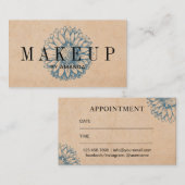 メーキャップアーティストのヴィンテージのヒマワリのサロンのアポイントメント 予約カード (正面/裏面)