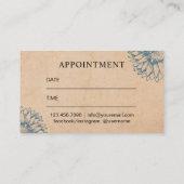 メーキャップアーティストのヴィンテージのヒマワリのサロンのアポイントメント 予約カード (裏面)