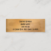 メーキャップアーティストの光沢がある銅の細い名刺 スキニー名刺 (裏面)