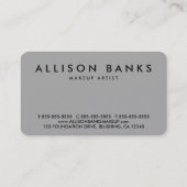 メーキャップアーティストの写真の名刺 名刺 (裏面)