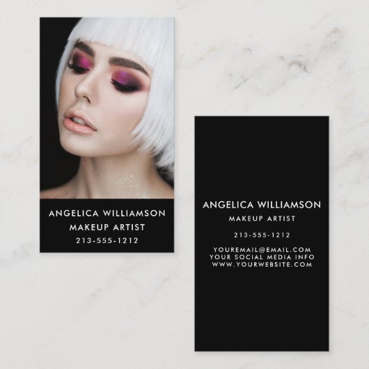 メーキャップアーティストの写真 名刺 (正面/裏面)