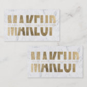 メーキャップアーティストの切り取られたフェイクな金ゴールドのタイポグラフィの大理石 名刺 (正面/裏面)