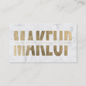 メーキャップアーティストの切り取られたフェイクな金ゴールドのタイポグラフィの大理石 名刺 (裏面)