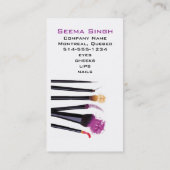 メーキャップアーティストの化粧品のパレット 名刺 (裏面)