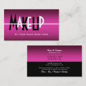 メーキャップアーティストの化粧品のピンクの白黒 名刺 (正面/裏面)