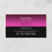 メーキャップアーティストの化粧品のピンクの白黒 名刺 (裏面)