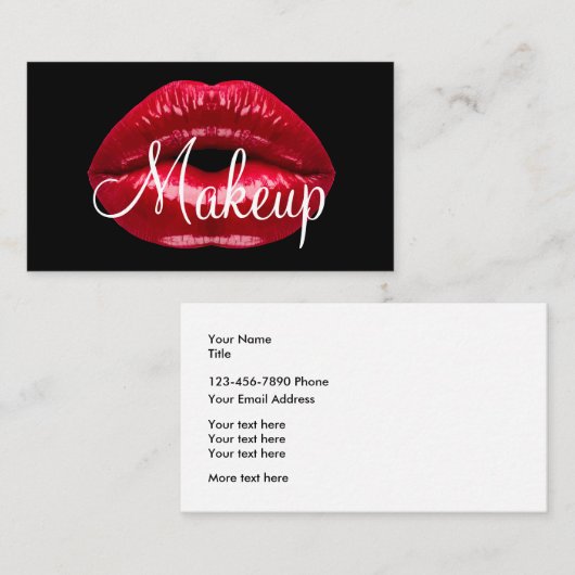 メーキャップアーティストの口紅のデザイン 名刺 (正面/裏面)