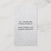 メーキャップアーティストの口紅の美容院の銀のグリッター 名刺 (裏面)