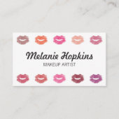 メーキャップアーティストの口紅は美しいの名刺に接吻します 名刺 (正面)