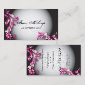 メーキャップアーティストの名刺のはっきりしたでファンシーな花柄 名刺 (正面/裏面)