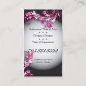 メーキャップアーティストの名刺のはっきりしたでファンシーな花柄 名刺 (裏面)