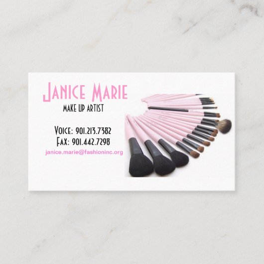 メーキャップアーティストの名刺のサンプルII 名刺 (正面)