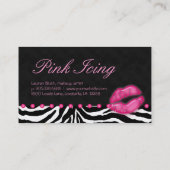 メーキャップアーティストの名刺のシマウマのピンクは唇に点を打ちます 名刺 (裏面)