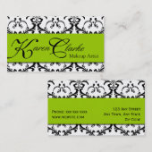 メーキャップアーティストの名刺のダマスク織 名刺 (正面/裏面)