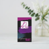 メーキャップアーティストの名刺のモダンでグランジなモノグラム 名刺 (スタンド正面)