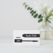 メーキャップアーティストの名刺の白黒 名刺 (スタンド正面)