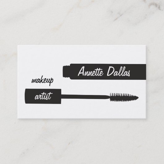 メーキャップアーティストの名刺の白黒 名刺 (正面)
