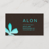 メーキャップアーティストの名刺の花の青緑 名刺 (裏面)