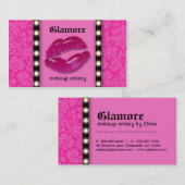 メーキャップアーティストの名刺はピンクの唇をつけます 名刺 (正面/裏面)