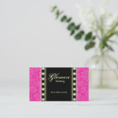 メーキャップアーティストの名刺はピンクの黒をつけます 名刺 (スタンド正面)