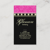 メーキャップアーティストの名刺はピンクの黒をつけます 名刺 (裏面)